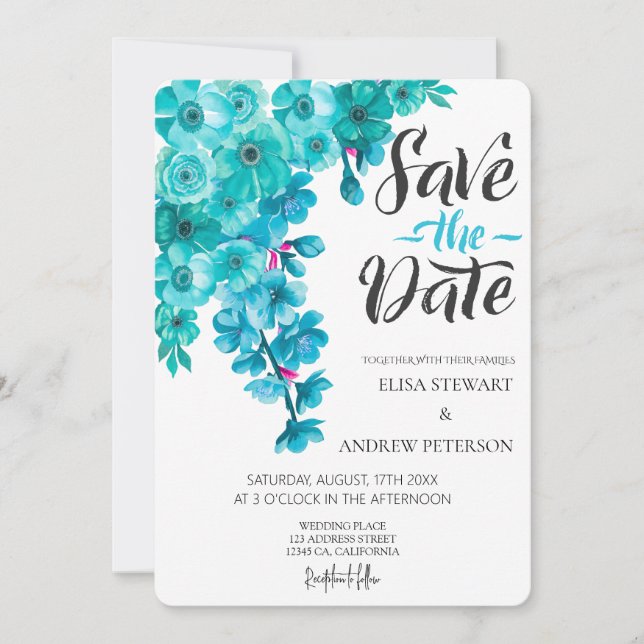 Invitación Happy Wedding Romantic Floral Wedding (Anverso)