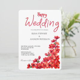 Invitación Happy Wedding Romantic Floral Wedding