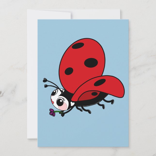 Invitación Happy Wings Ladybug (Anverso)