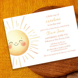 Invitación Happy Yellow Sunshine Cute Boho Baby Shower
