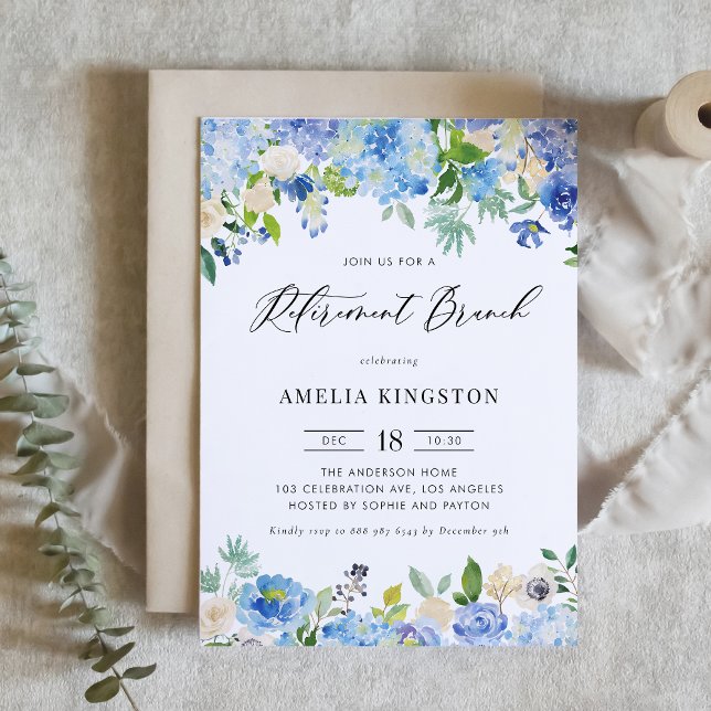 Invitación Harina Azul Hidrangea Brunéi de Jubilación Floral (Subido por el creador)