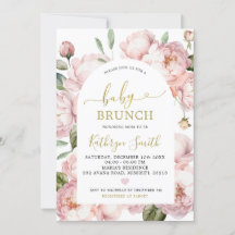 Harina de agua Pink Peony Floral Arco Bebé Brunch