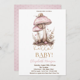 Invitación Harina de champiñones Snails Dots Baby Shower