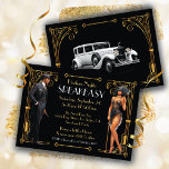 Invitación Harlem Nights Speakeasy Flapper Great Gatsby<br><div class="desc">Maravillosas hembras afroamericanas de los años 20 Flapper y un hombre amable con un traje negro de tres piezas y un gorra te invitan a un Gran Gatsby, Roaring 20s o Speakeasy Fiesta o fiesta Harlem Nights. Ideal para un aniversario, cena de ensayo, ducha de pareja, etc. Bonito de oro...</div>