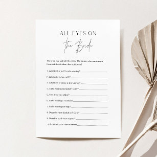 Invitación HARLOW All Eyes On Bridal Shower Game Card