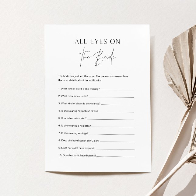 Invitación HARLOW All Eyes On Bridal Shower Game Card (Subido por el creador)