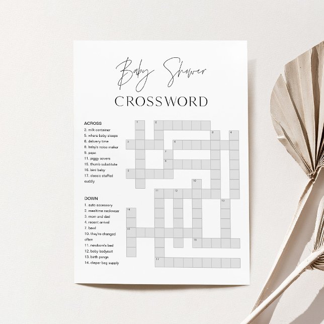 Invitación HARLOW Baby Shower Crossword Game Card (Subido por el creador)