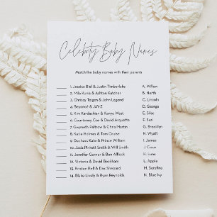 Invitación HARLOW Celebrity Baby Name Baby Shower Game
