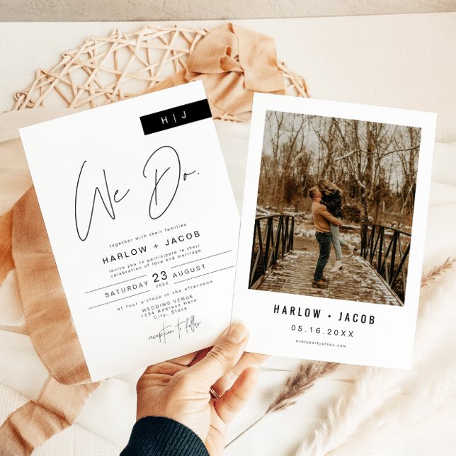 Invitación HARLOW Edgy Bold Moderno We Do Photo Boda (Subido por el creador)