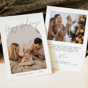 Invitación HARLOW Edgy Modern Arch Photo Happy Holidays