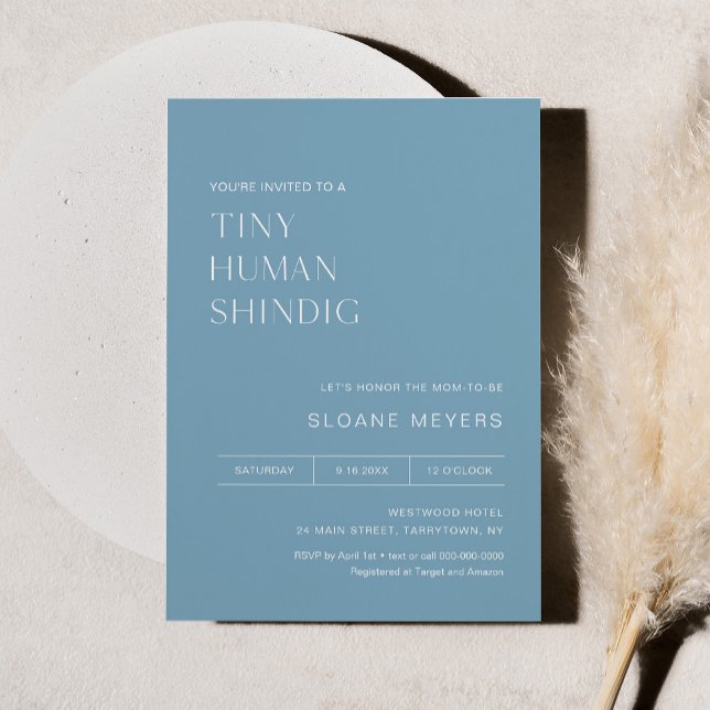 Invitación HARLOW Minimalista Baby Shower Tiny Human Shindig (Subido por el creador)