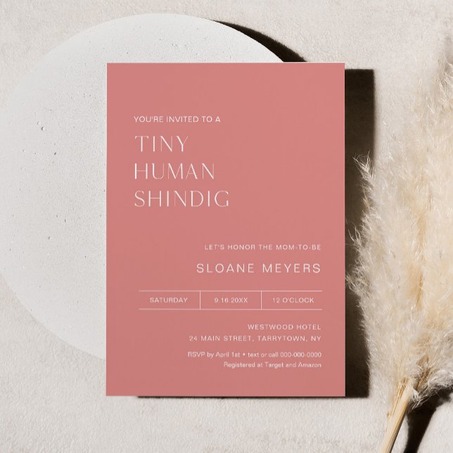 Invitación HARLOW Minimalista Baby Shower Tiny Human Shindig (Subido por el creador)