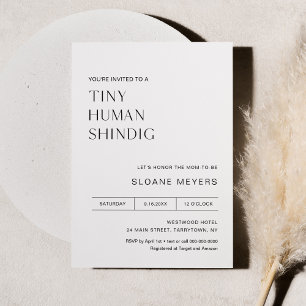 Invitación HARLOW Minimalista Baby Shower Tiny Human Shindig