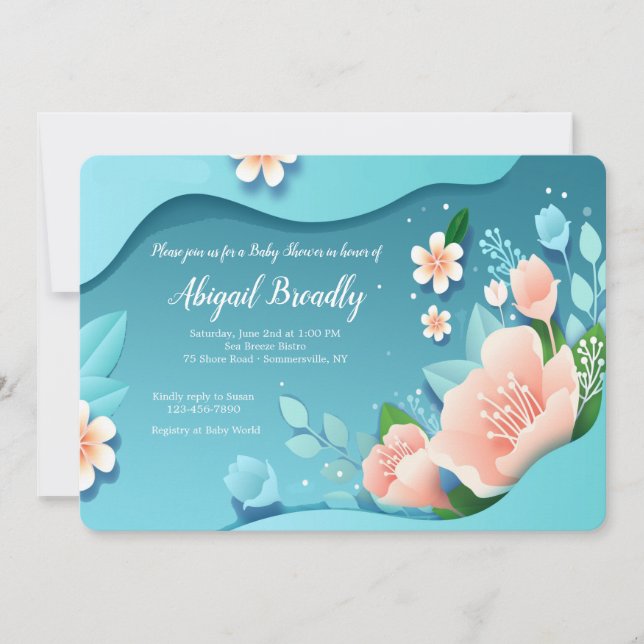 Invitación Harmony Floral Baby Shower (Anverso)