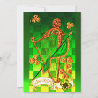 HARP IRLANDÉS, VERDE GOLD SHAMROCKS St Patrick's D