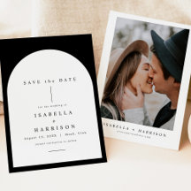 HARPER Black Boho Arch Photo Save the Date