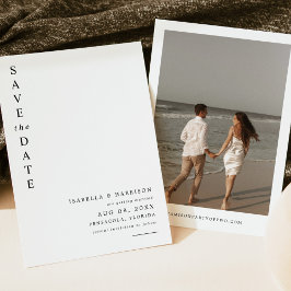 Invitación HARPER Modern Simple Photo Wedding Save the Date