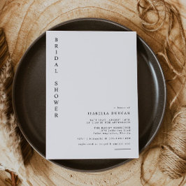 Invitación HARPER Sencilla Ducha Minimalista Nodal Moderna