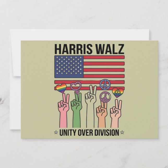 Invitación Harris Waltz 2024 Unity Over Division (Anverso)
