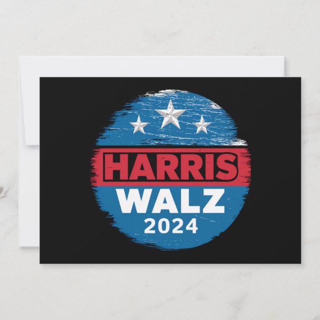 Invitación Harris Walz 2024 Elecciones Kamala Harris Tim Walt (Anverso)