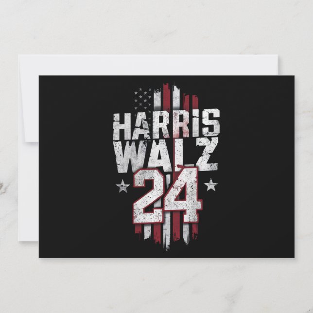 Invitación Harris Walz 2024 Kamala Harris 2024 Tim Walz 2024 (Anverso)