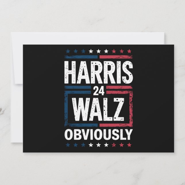 Invitación Harris Walz obviamente Harris Waltz Elecciones 202 (Anverso)