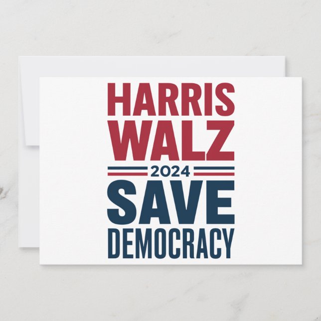 Invitación Harris Walz Salva la Democracia (Anverso)