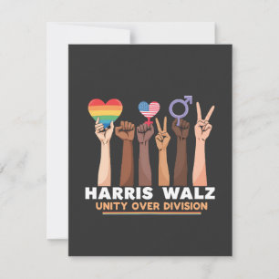 Invitación Harris Walz Unity por la división Peace Love LGBTQ