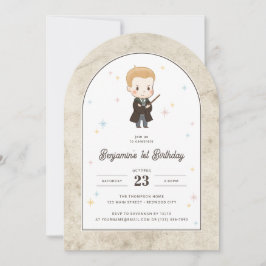 Invitación Harry Potter | Chibi Draco Malfoy Mago Cumpleaños