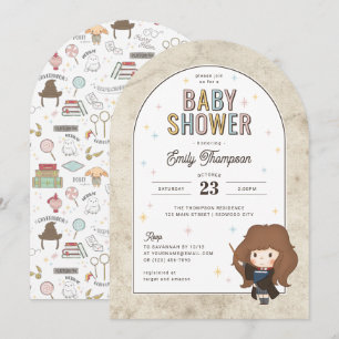 Invitación Harry Potter   Chibi Hermione Mago Baby Shower