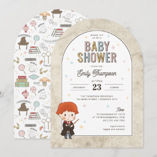 Invitación Harry Potter Chibi Ron Weasley Mago Baby Shower