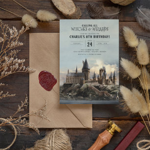 Invitación Harry Potter   Cumpleaños del castillo de Hogwarts
