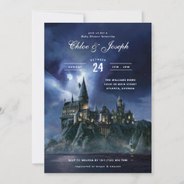Invitación Harry Potter | Dark Hogwarts Castle baby Shower