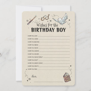 Invitación Harry Potter - Deseos para el Cumpleañero