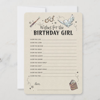 Invitación Harry Potter - Deseos para la Cumpleañera