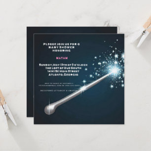 Invitación Harry Potter   Ducha de bebé de varita mágica