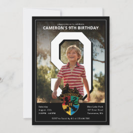 Invitación Harry Potter | Escudo de Hogwarts PhotoPop Cumplea