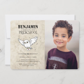 Invitación Harry Potter | Graduación de niños de peluca