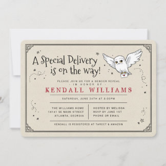 Invitación Harry Potter Hedwig Entrega Especial Revelación de