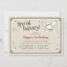 Invitación Harry Potter Hedwig Special Delivery Birthday