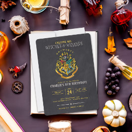 Invitación Harry Potter Hogwarts Crest Chalkboard Cumpleaños