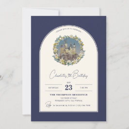 Invitación Harry Potter Hogwarts Cumpleaños del Arco Floral