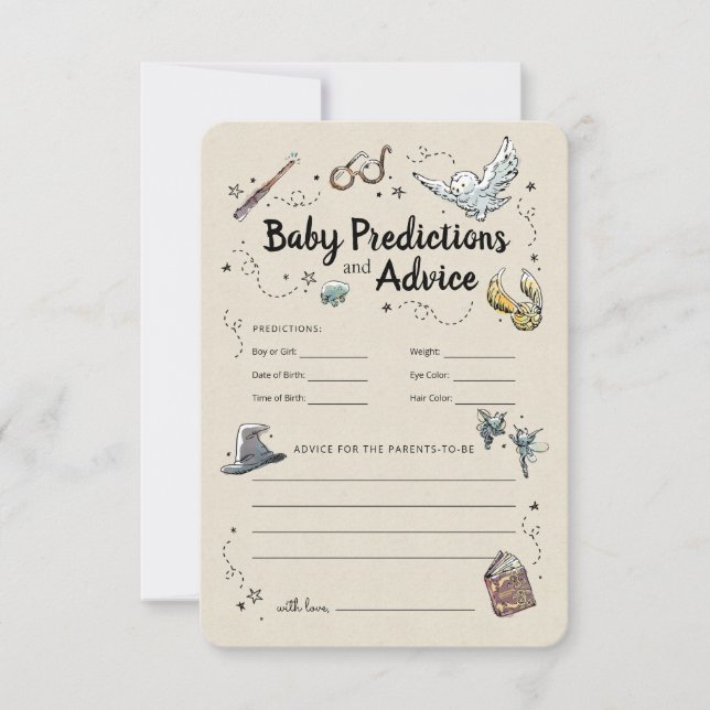 Invitación Harry Potter - Predicciones y Consejos para Bebés (Anverso)