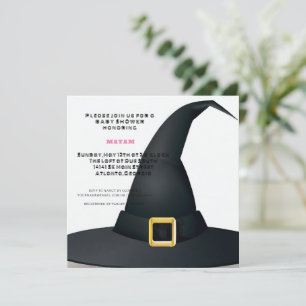 Invitación Harry Potter   Sombrero de Bruja Negra Baby Shower