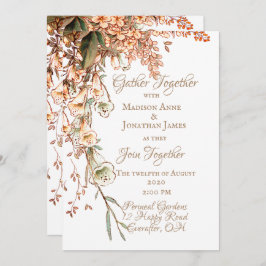 Invitación Harvest Garland Script Elegant Fall Wedding