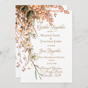 Invitación Harvest Garland Script Elegant Fall Wedding