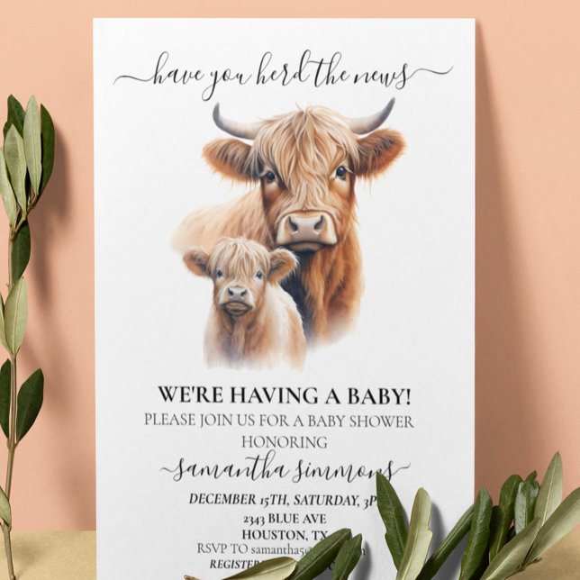 Invitación ¿Has guardado el Baby Shower de News Highland Cow? (Subido por el creador)