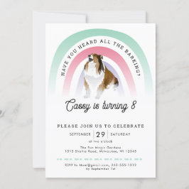 Invitación ¿Has oído, cumpleaños arcoiris y perro?