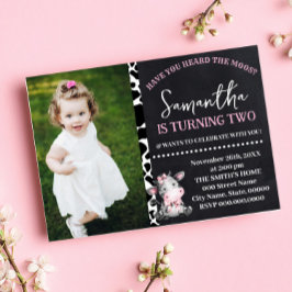 Invitación ¿Has oído el cumpleaños de la vaca rosa Moos?