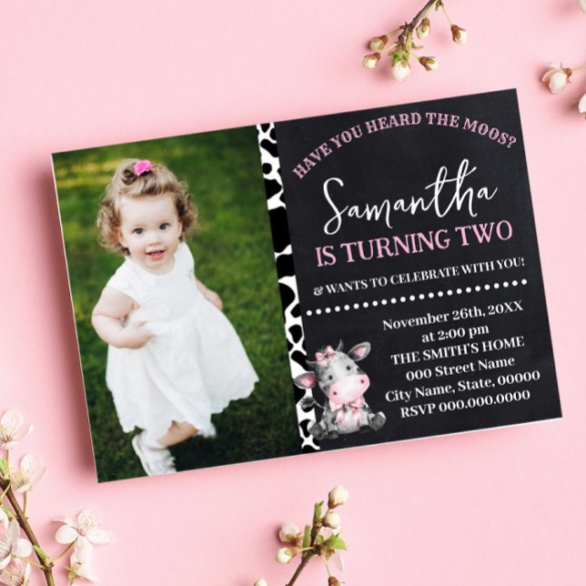 Invitación ¿Has oído el cumpleaños de la vaca rosa Moos? (Subido por el creador)